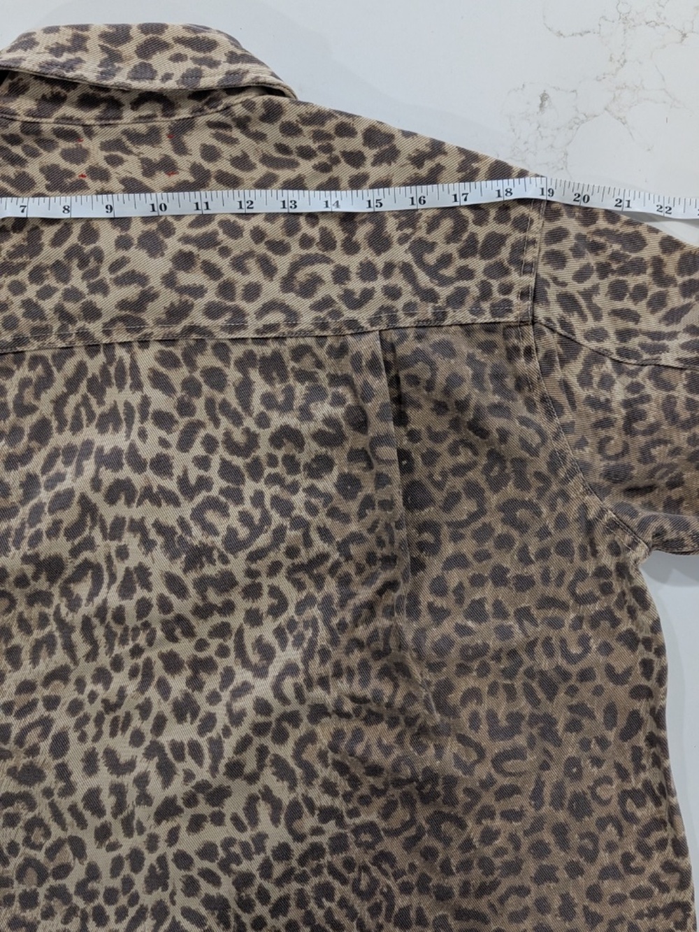 Xirena Gia Shirt Sable Leopard Print Denim NWT Small Snap Button Relaxed Cotton - Picture 6 of 14